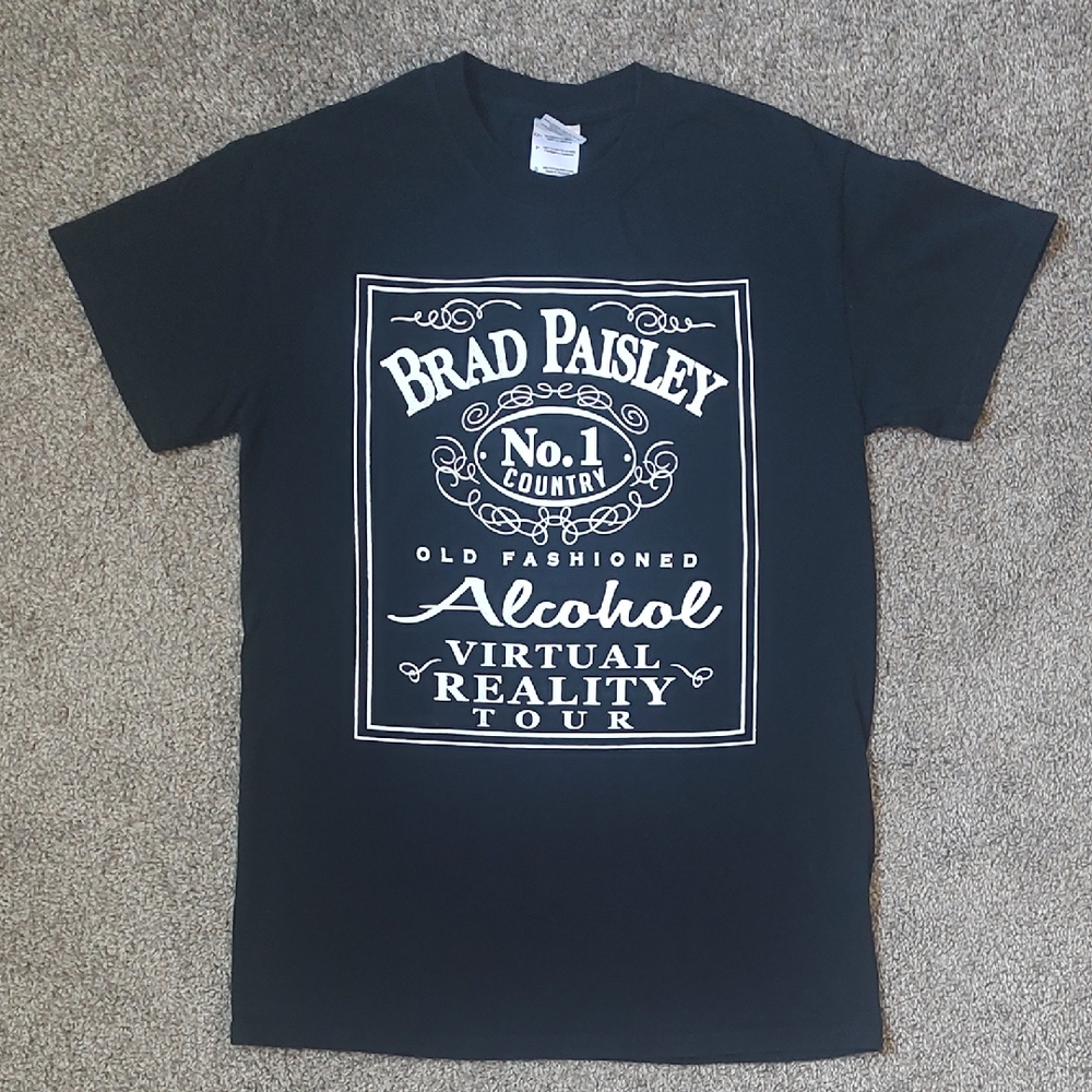 Unisex Gildan Size Small Cotton‎ Short Sleeve Black Brad Paisley Tour T-shirt